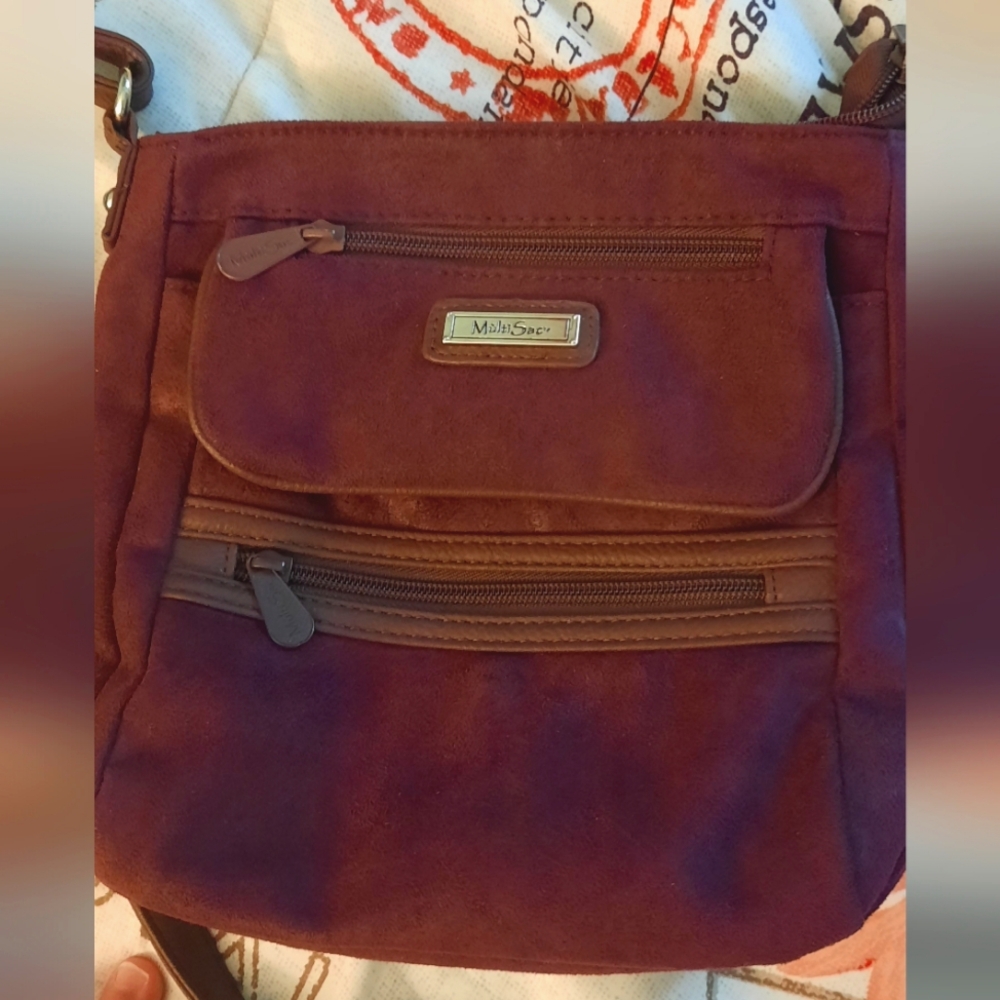 Y2K MultiSac Burgundy Crossbody Bag